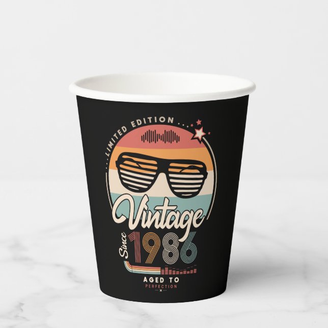 Vintage since 1986 paper cups (Front)