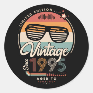 Vintage since 1995 classic round sticker