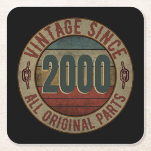 VINTAGE SINCE 2000 ALL ORIGINAL PARTS. SQUARE PAPER COASTER