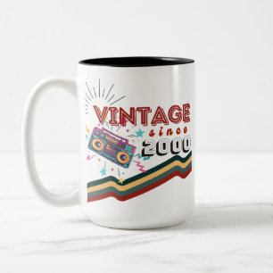 Vintage since 2000 Nostalgic & Vintage Music  Two-Tone Coffee Mug