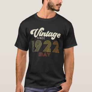 Vintage Since May 1922 Retro 100Th Birthday T-Shirt