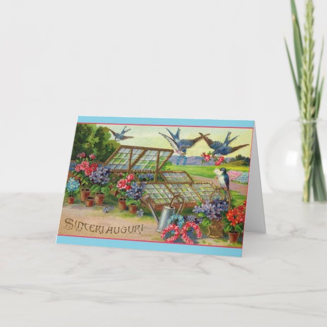 Vintage Sinceri Auguri Italian Birthday Card (Front)