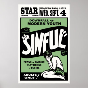 Vintage "Sinful" Movie Poster