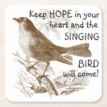 Vintage Singing Bird 'Keep Hope in Your Heart'
