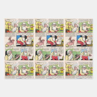 Vintage Singing Christmas mouse cartoon Wrapping Paper Sheet