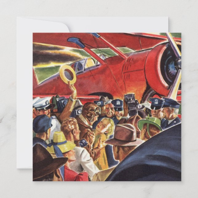 Vintage Single Prop Aeroplane Pilot with Paparazzi (Front)