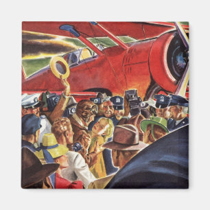 Vintage Single Prop Aeroplane Pilot with Paparazzi Magnet