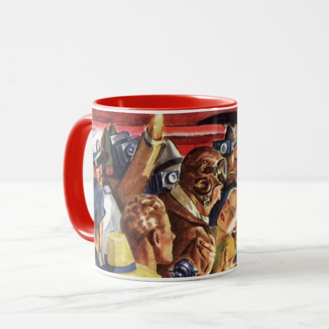 Vintage Single Prop Aeroplane Pilot with Paparazzi Mug (Front Left)