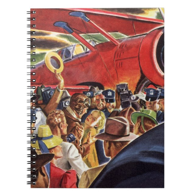 Vintage Single Prop Aeroplane Pilot with Paparazzi Notebook (Front)