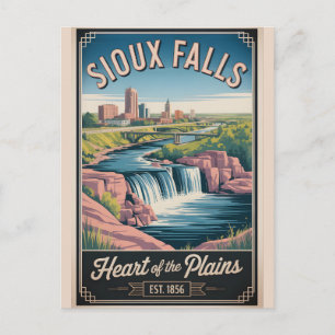 Vintage Sioux Falls South Dakota Retro Travel Postcard