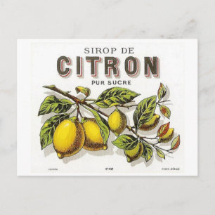 Vintage Sirop de Citron Ad Postcard