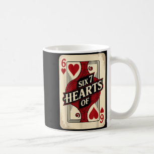 Vintage Six 7 Hearts Of Playing Card Costume Coffee Mug