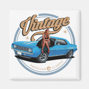 Vintage Sixties Muscle Car Magnet