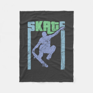 Vintage Skateboard Fleece Blanket