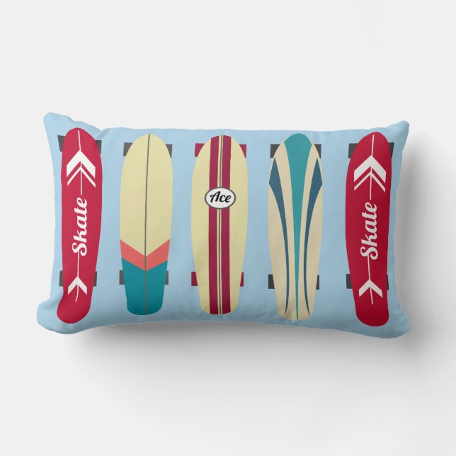 Vintage Skateboard Lumbar Cushion (Front)