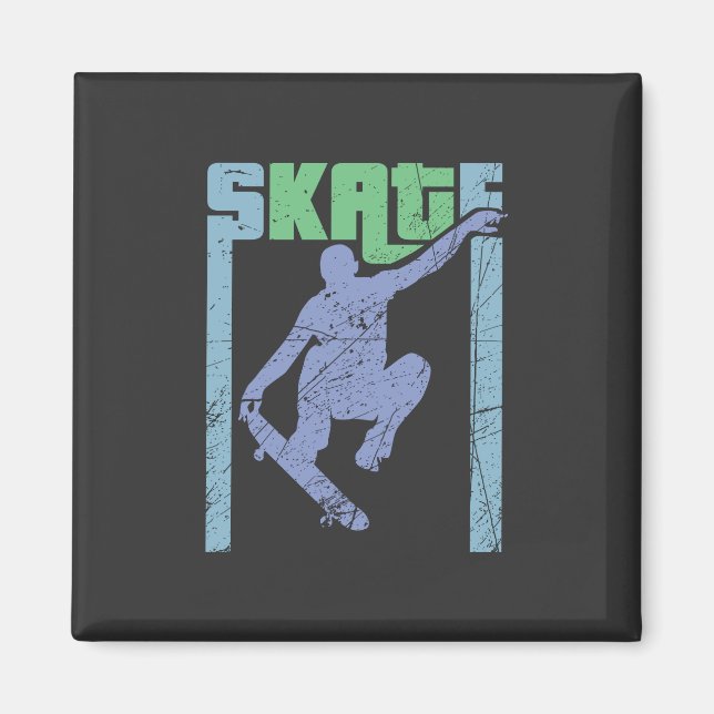 Vintage Skateboard Magnet (Front)