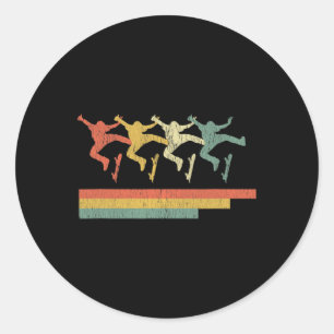 Vintage Skateboard Shirts For Men Retro Skateboard Classic Round Sticker