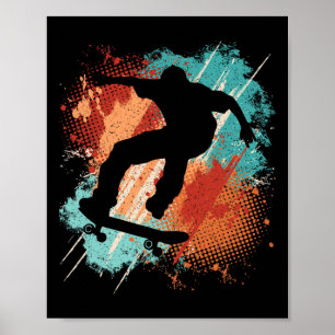 Vintage Skateboard Skating Skateboarding Retro Ska Poster