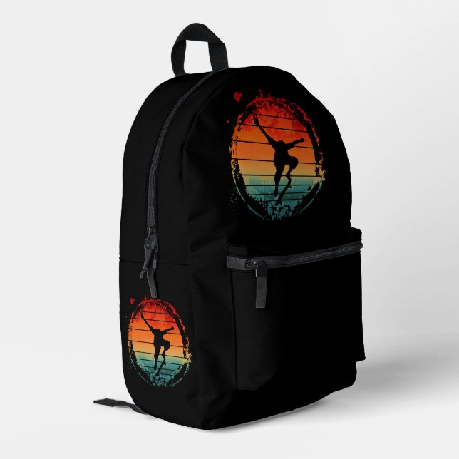 Vintage Skateboarding Skateboard  Printed Backpack (Back Corner Left)