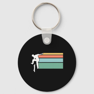 Vintage Skateboarding T Shirt Key Ring