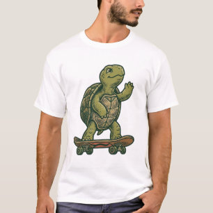 Vintage Skateboarding Turtle Vector Art T-Shirt_1 T-Shirt