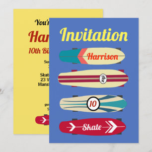 Vintage Skateboards Invitation