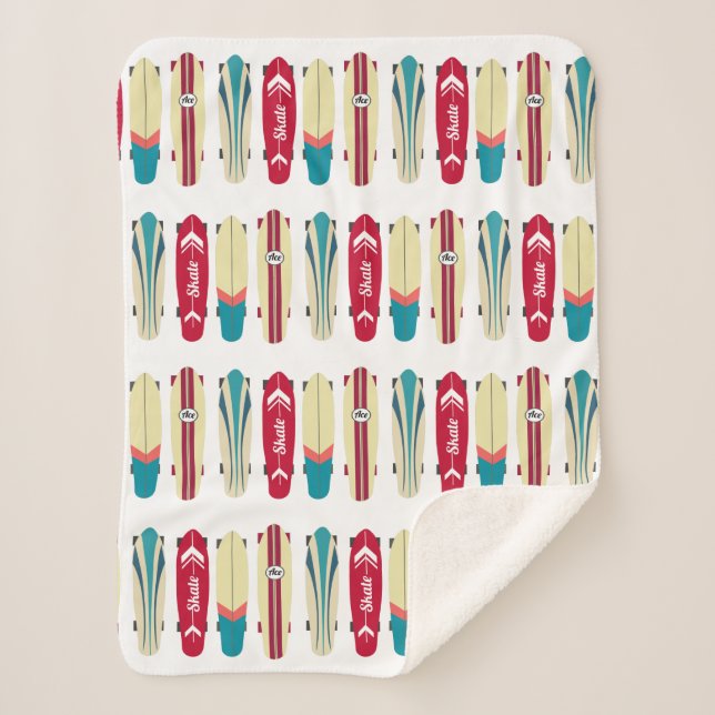 Vintage Skateboards Sherpa Blanket (Front)