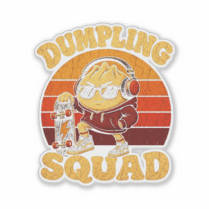 Vintage Skater Dumpling Squad Retro Graphic Tee