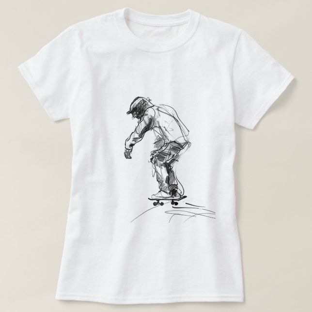 Vintage Skater in Motion T-Shirt (Design Front)