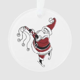 Vintage Skating Santa Ornament 