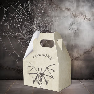 Vintage Skeletal Bat Halloween Favour Box