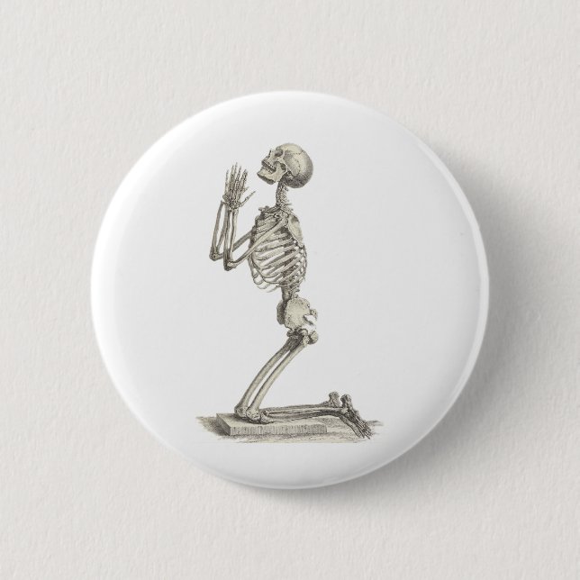 Vintage Skeleton 6 Cm Round Badge (Front)