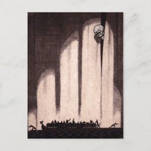 Vintage Skeleton Art Postcard