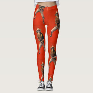 Vintage Skeleton Cowboy Leggings