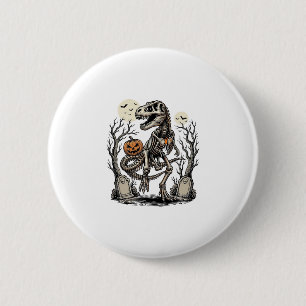 Vintage Skeleton Dinosaur Halloween Graveyard Desi 6 Cm Round Badge