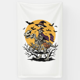 Vintage Skeleton Dinosaur Halloween Shirt Design_1 Banner