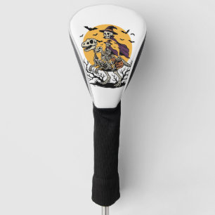 Vintage Skeleton Dinosaur Halloween Shirt Design_1 Golf Head Cover