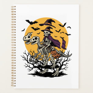 Vintage Skeleton Dinosaur Halloween Shirt Design_1 Planner