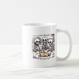 Vintage Skeleton Gathering Sticker Coffee Mug