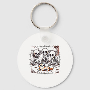 Vintage Skeleton Gathering Sticker  Key Ring
