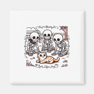 Vintage Skeleton Gathering Sticker Magnet