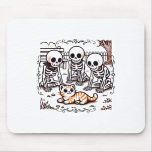 Vintage Skeleton Gathering Sticker Mouse Pad