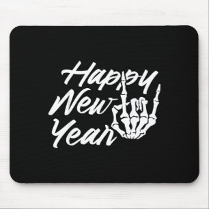 Vintage Skeleton Happy New Year Eve  Mouse Pad