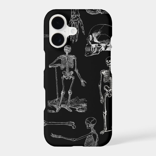 Vintage Skeleton Illustration Phone Case (Back)