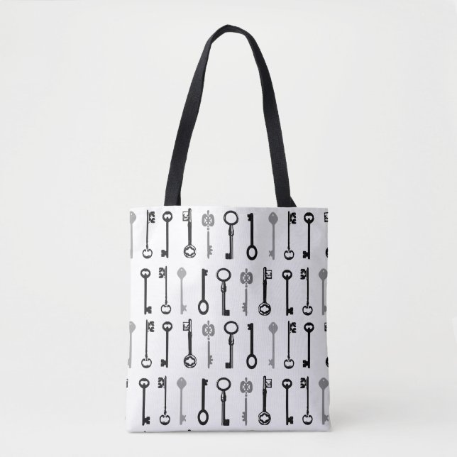 Vintage Skeleton Key Tote Bag (Front)