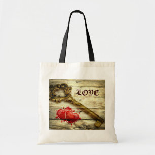 vintage skeleton key victorian steampunk wedding tote bag