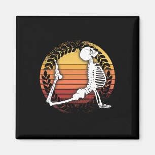 Vintage Skeleton Make Yoga Upward Facing Dog Pose  Magnet
