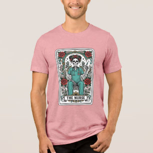 Vintage Skeleton Nurse Tarot Card Shirt Design_1