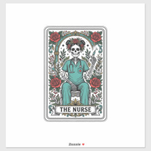 Vintage Skeleton Nurse Tarot Card Shirt Design_1