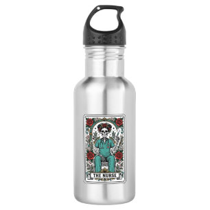 Vintage Skeleton Nurse Tarot Card Shirt Design_1 532 Ml Water Bottle